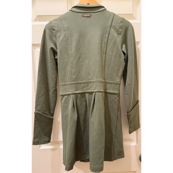 Matilda Jane XS Olive Green Button-Up Jacket With Pleated Back & Waist Tie Detai - Picture 4 of 9